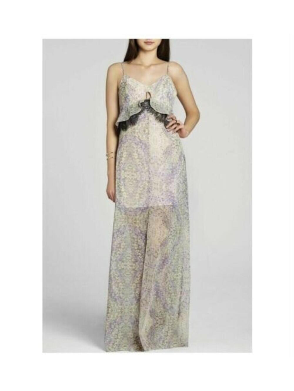 BCBGENERATION BCBG Maxi Dress Floral with Lace Maxi Size 4